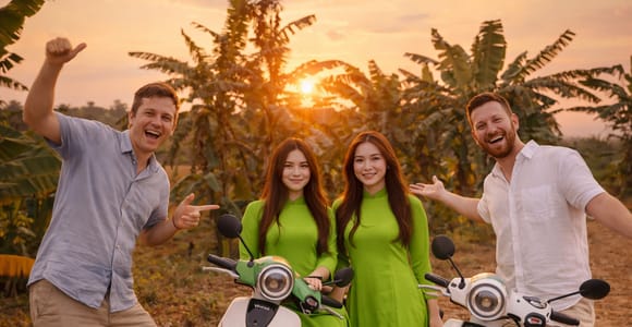 Hanoi Street Food Tour by Motorbike with Female Riders at Sunset