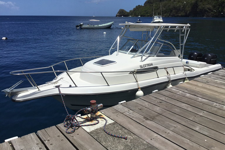 Soufriere/Westküste: Privates Boot, Schwimmen, Schnorcheln und Strand31&#039; Boot - Real Nauti