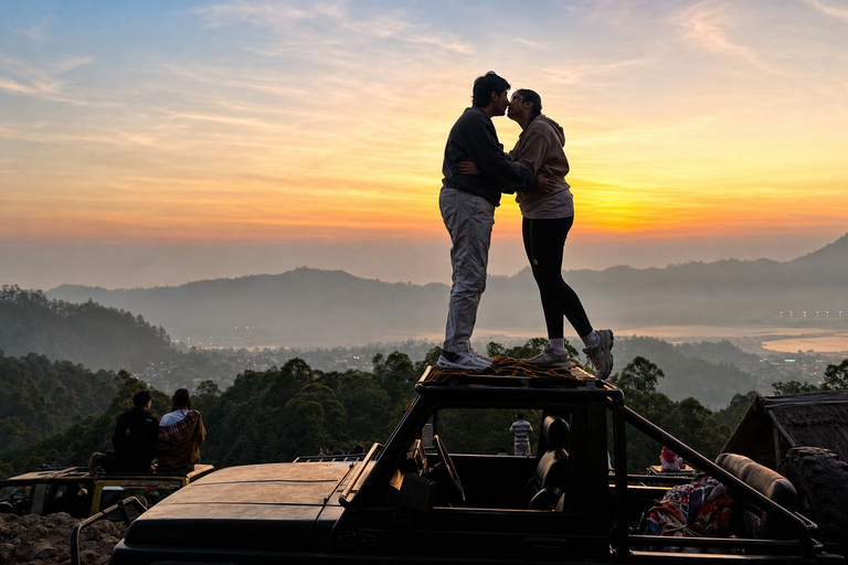 Bali: Mount Batur Shared Sunrise Jeep & Natural Hot Springs Sunrise Jeep Tour & Hot Spring with Round Transfers