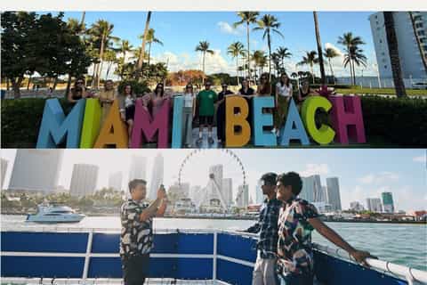 Miami city tour and Biscayne Bay boat cruise