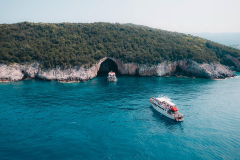 From Benitses/Lefkimmi: Blue Lagoon & Papanikolis Cruise Cruise with Transfer from Southern Corfu to Lefkimmi Port