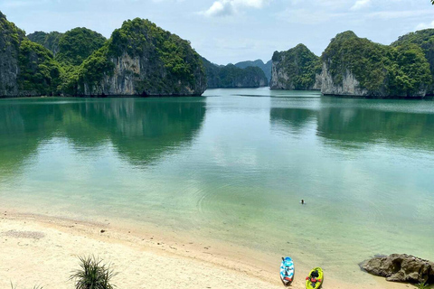 Ha Long Bay Luxury Day Cruise: Caves, Island & Sunset Escape Private Tour Guide & Shared Car Transfer & Shared Cruise