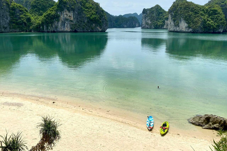 Ha Long Bay Luxury Day Cruise: Caves, Island & Sunset Escape Private Tour Guide & Shared Car Transfer & Shared Cruise