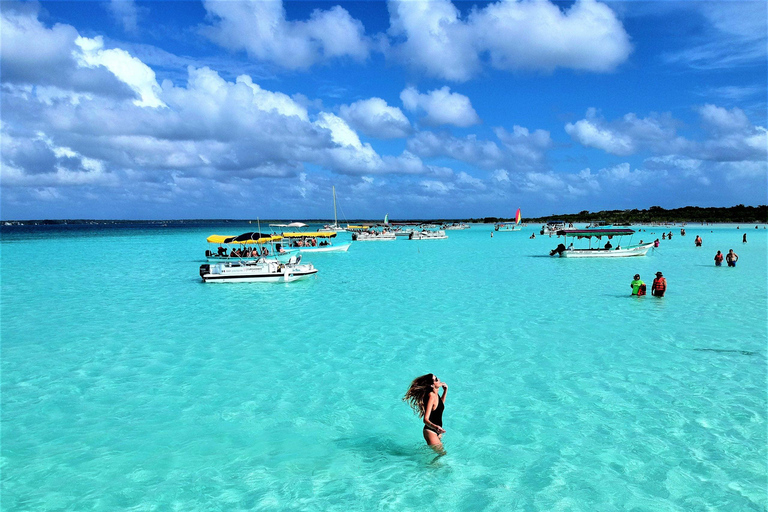 Bacalar Lagoon: Pontoon Tour with Cenote Swim and Historical Highlights