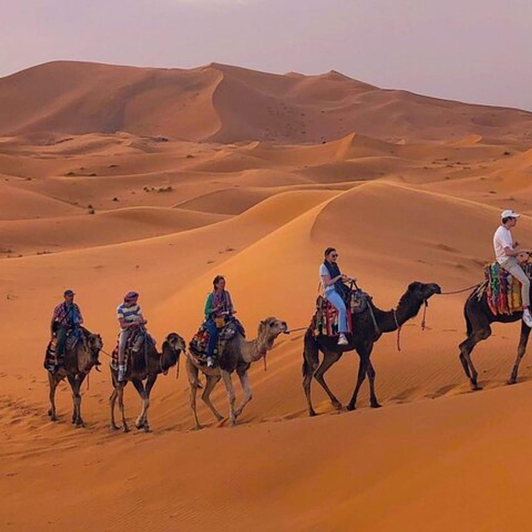 De Marrakech à Fès : excursion de 3 jours via Merzouga et camp de luxe - dromadaire