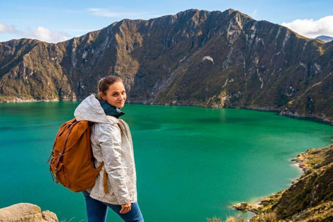 Quilotoa Volcano: Crater and Emerald-Turquoise Lagoon Quilotoa Volcano: Crater and Emerald Turquoise Lagoon