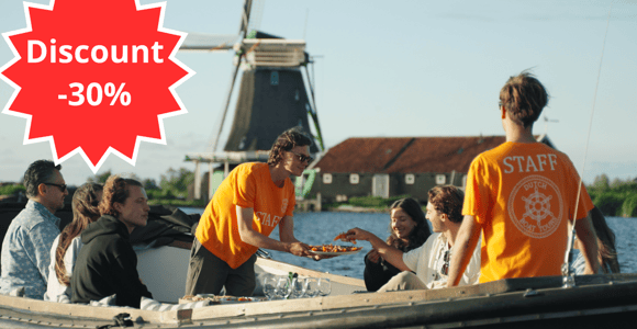 Zaanse Schans: Private Schifffahrt + Guide + inkl. Essen & Getränke