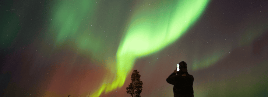 Laponie : Chasse aux aurores en minibus avec guide et transport
