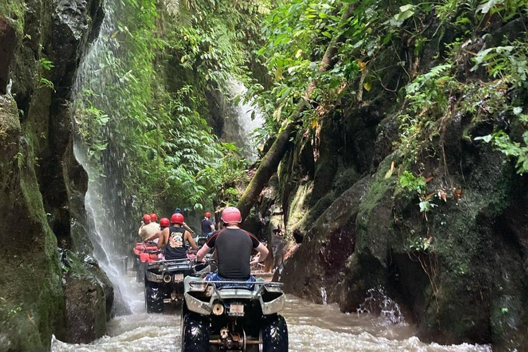 Ubud: Avventura in ATV nella giungla, tunnel della cascata di Bali e pranzoDoppia; ATV Quad Biking - con trasferimenti