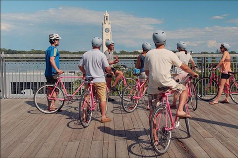 Visite non touristique de Montréal à vélo roseAu-delà des pistes cyclables