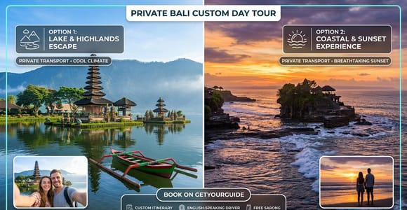 Bali: Private Custom Tour to Ulun Danu or Tanah Lot Sunset