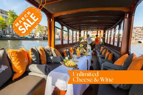 Amsterdam: Canal Cruise with Unlimited Cheese & Wine Option
