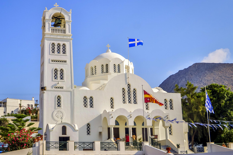 Santorini: Excursión guiada en tierra con traslado en barco