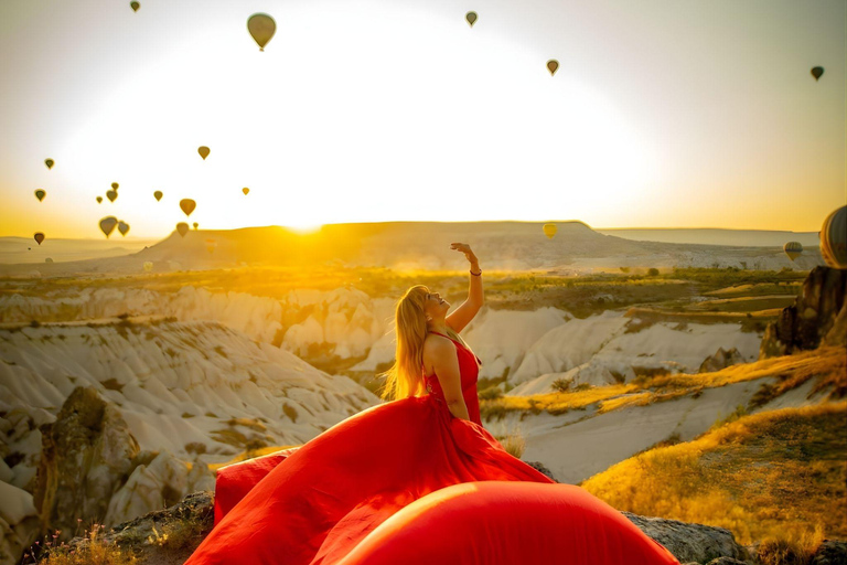 Cappadocia: Private Photo Shoot with Flying Dress & Horses Horse Photo Shoot Experience