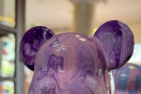 Alicante: Fluid Painting Workshop – Create Your Own Art Create a Bear Set - 23 cm Bear + Mini Bear Key Ring