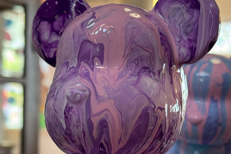 Alicante: Fluid Painting Workshop – Create Your Own Art Create a Bear Set - 23 cm Bear + Mini Bear Key Ring