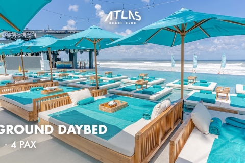 Atlas Beach Club Fest: DayBed/Sofa Buchung mit F&B CreditGround Day Bed - Bett auf der Poolseite mit Sonnenschirm (bis zu 4)