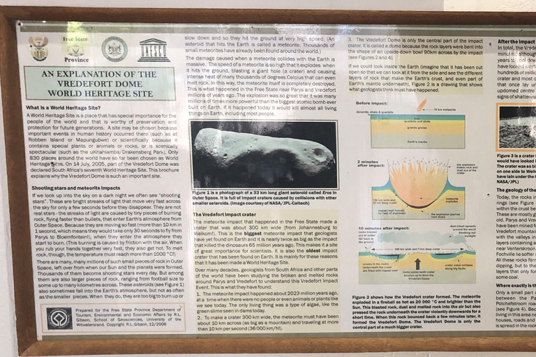 Johannesburg: Ganztägige Tour zum Weltkulturerbe Vredefort DomeJoburg: Vredefort Dome Welterbestätte Ganztagestour