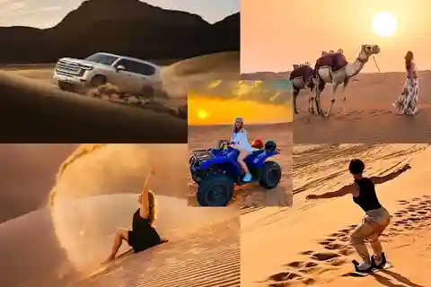 Katar: Wüstensafari bei Sonnenuntergang mit Kamelritt und Sandboarding
