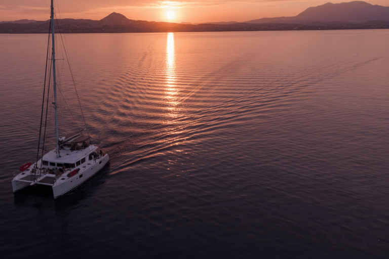 Kissamos: Balos Lagoon Sunset Cruise with Swimming & Snacks Shared Sunset Cruise with Hotel Pickup and Drop-off