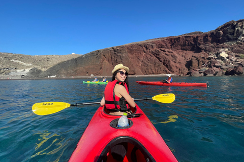 Santorini: South Sea Kayaking Tour with Sea Caves and Picnic Tour with Transfer