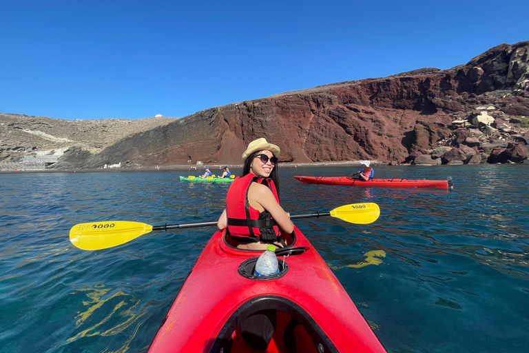 Santorini: South Sea Kayaking Tour with Sea Caves and Picnic Tour with Transfer