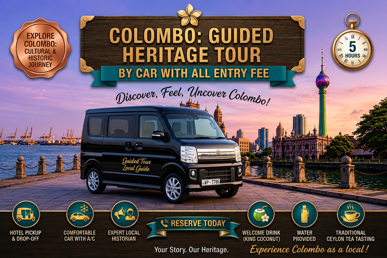 Colombo: Guided Heritage Tour by Car with All Entry Fees