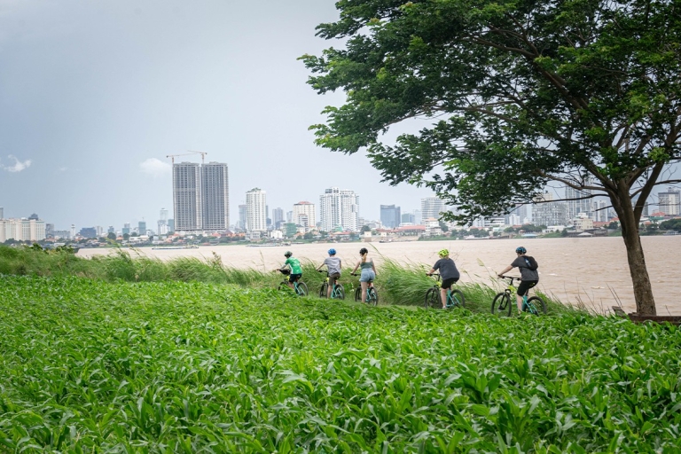 Phnom Penh: fiets over het Mekong-eiland