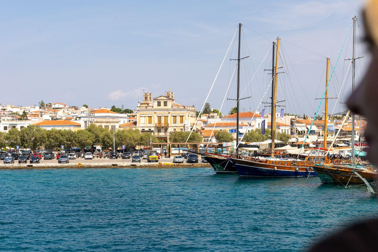 Athens: Aegina, Agistri & Metopi Swimming Cruise with lunch Cruise with Pickup From Select Hotels in Athens