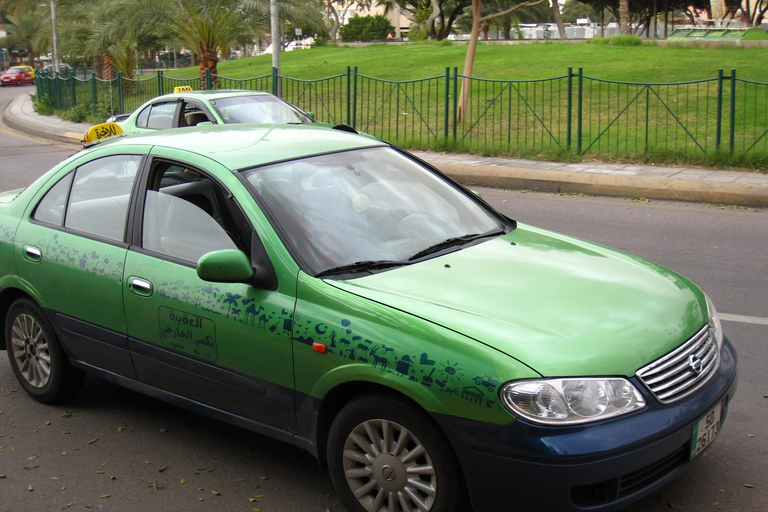 Desde Wadi Rum: Traslado de ida en taxi privado a AqabaPlaya privada de Wadi Rum a Aqaba Sur (hasta 4 personas)