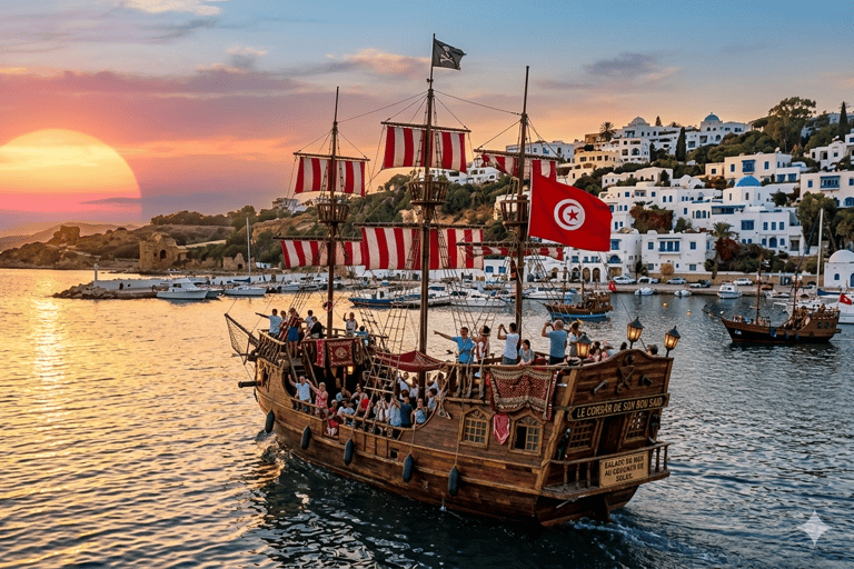 Pirate boat at the Sidi Bou Said golf course & dinner on board with transport Pirate Boat at Sidi Bousaid Golf Course & Dinner on Board with Transport