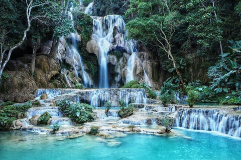 Luang Prabang: Alms Giving, Waterfall & Temple Tour