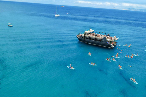 Ibiza: Formentera Boat with Open Bar, 3 meals & Sunset Party ADVANCE: Standard selection of food & open bar option