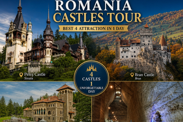 Bucharest:Salt Mine, Peleș, Cantacuzino, Dracula Castle Tour Private tour Maximum 7 participants