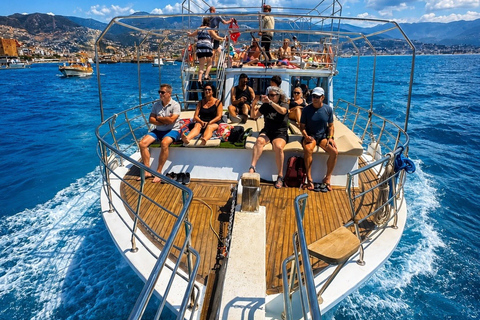 Alanya: Morning or Sunset Relaxing Boat Tour w/ Lunch, Alanya: Sunset Relaxing Boat Tour With Transfer.