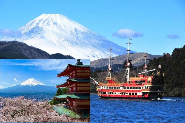 View of Mt. Fuji, Chureito Pagoda and Hakone Cruise Day Trip
