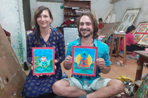 Thangka Painting Class with Local Artist in Patan Mandala Painting Workshop