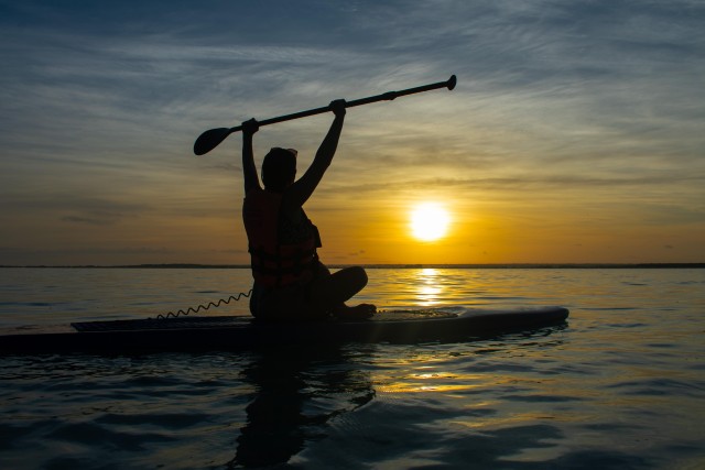 Visit Bacalar Sunrise Paddleboard Tour with Floating Picnic in Bacalar, Quintana Roo