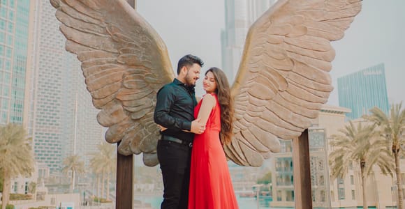 Dubai: Ikonisches Burj Khalifa Pre-Wedding Fotoshooting