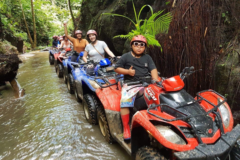 Ubud Quad Bike Tour with Waterfall, Long Tunnel, and Lunch Single Driver ( 1 ATV 1 person ) with Meeting Point Ubud