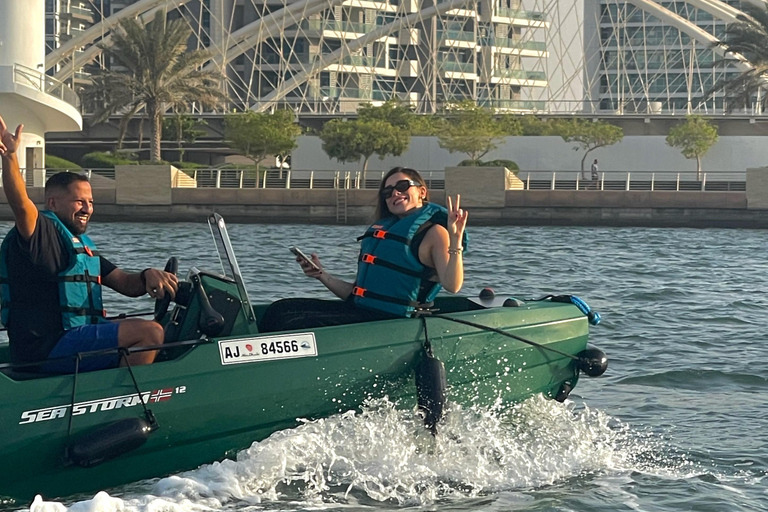 Tour de áudio pela Ilha Yas, condução própria guiada em grupo, fácil e divertidoSeaRay 25 FT • Com o capitão Bayside • Perfeito para até 6 pessoas
