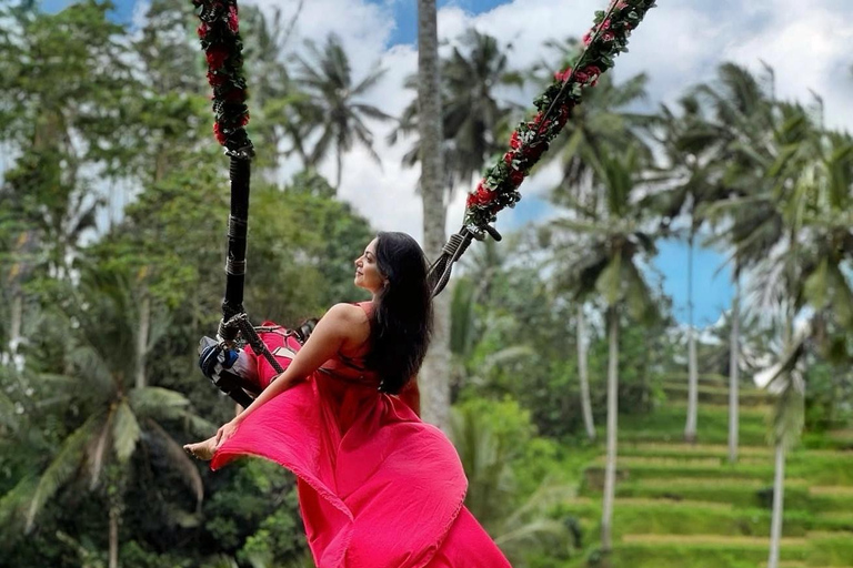 Bali: Monkey Forest, Waterfall, Swing & Beratan Lake Temple Private Tour Without Entrance Tickets