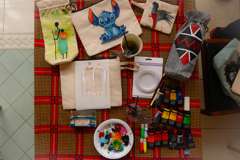 Kigali: Paint Your Own Tote Bag Workshop with Local Artist Medium Canvas Pouch (22 × 16 cm)