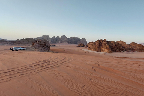 Amman or Dead Sea: Petra & Wadi Rum Jeep Tour and Dinner. From Amman: Tour to Petra and Wadirum with Guide in Petra.