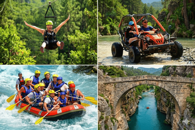 Antalya: Super Combo Rafting, Zipline, Buggy & Jeep Safari