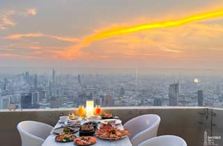 Bangkok: Abendbuffet im Baiyoke, 81. Etage, Outdoor-Skybox