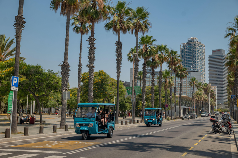 1,5-timmars privat Tuk-Tuk-tur i Barcelona och på stranden1,5-timmars privat tur med tuk-tuk i Barcelona och på stranden