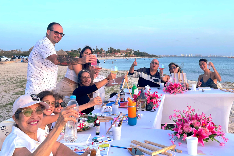 Aruba: Beachside Sip &amp; Paint with Snacks and Wine