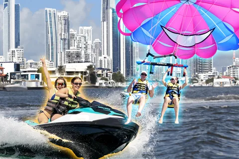 Surfers Paradise: Parasailing and Jet Ski Tour Package