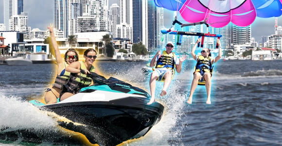 From Surfers Paradise: 2-in-1 Parasailing & Jet Ski Tour